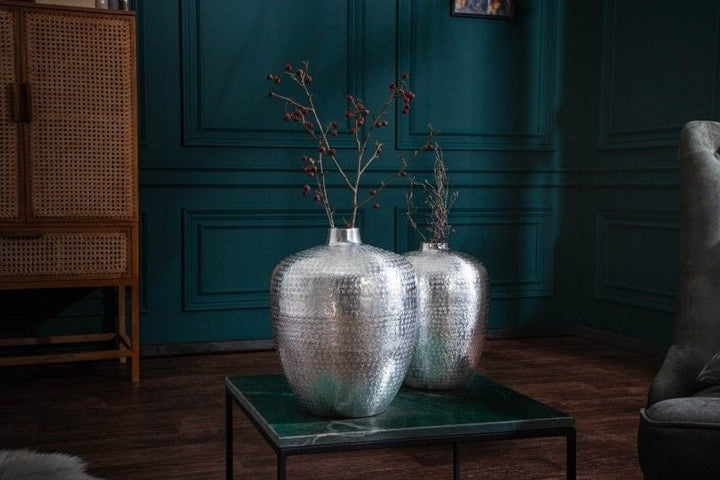 Vases élégants lot de 2 ORIENTAL 33cm argent décoré à la main - 40102