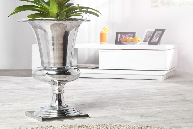 Vase design GOAL 60cm jardinière argent aluminium - 21708