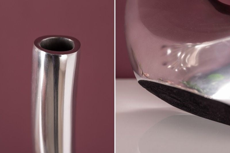Vase moderne WAVE XL 106cm décoration aluminium poli argenté - 8842