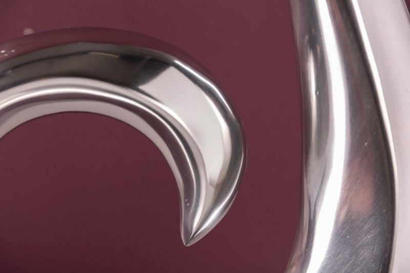 Vase moderne WAVE 47cm décoration aluminium poli argenté - 8841