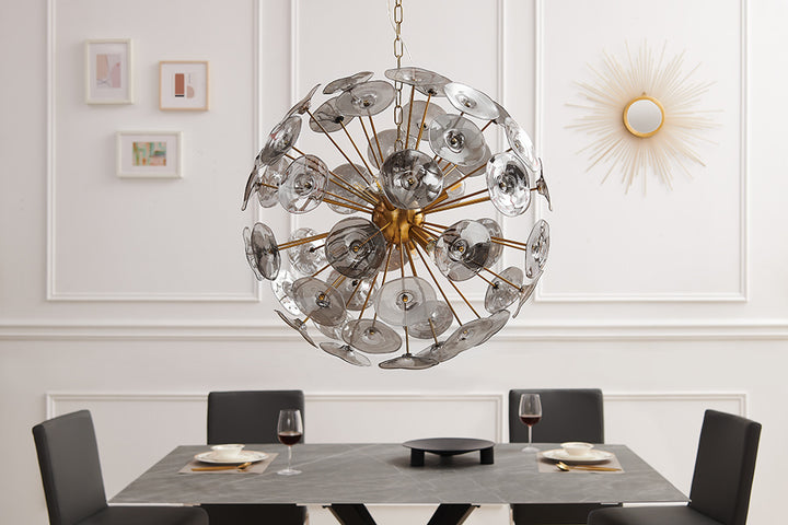 Lampe à suspension design moderne INFINITY HOME 65cm lampe à suspension en verre doré - 43773