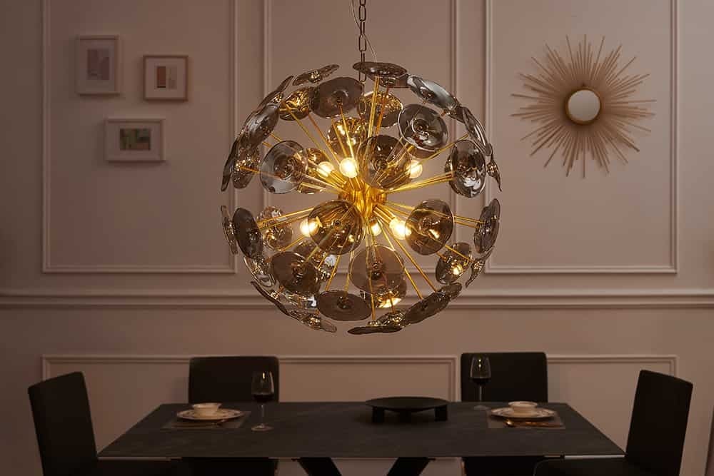 Lampe à suspension design moderne INFINITY HOME 65cm lampe à suspension en verre doré - 43773
