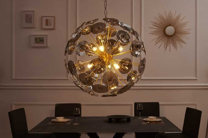 Lampe à suspension design moderne INFINITY HOME 65cm lampe à suspension en verre doré - 43773