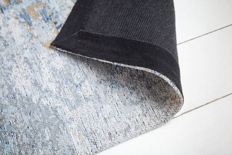 Tapis design ABSTRAKT XXL 350x240m coton gris-bleu - 40523