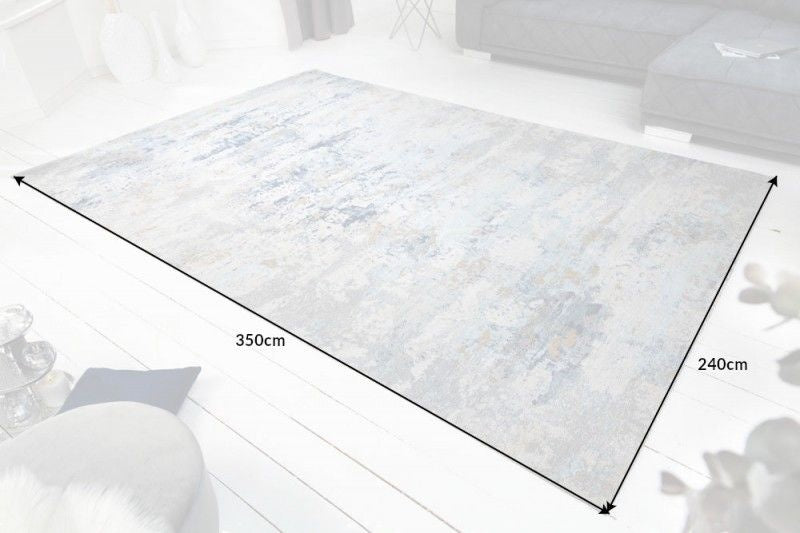 Tapis design ABSTRAKT XXL 350x240m coton gris-bleu - 40523