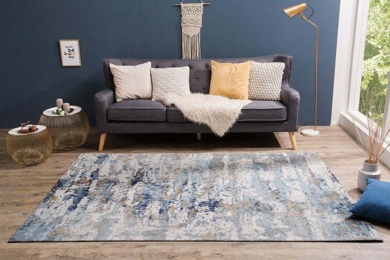 Tapis design ABSTRAIT 240x160cm coton bleu - 38759