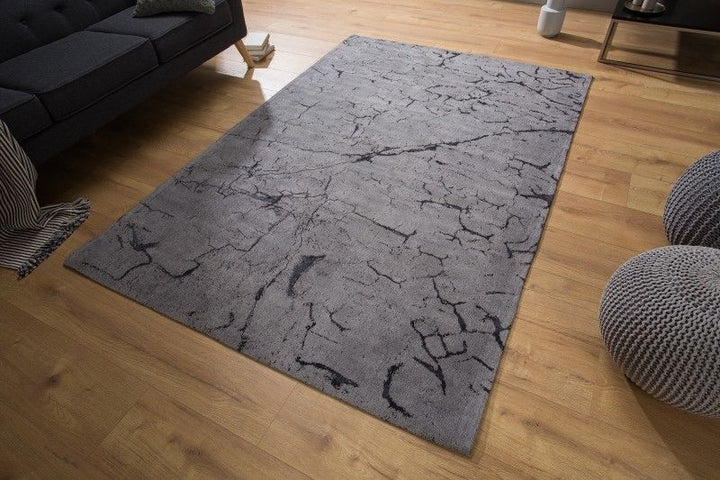 Tapis design FEU ET TERRE 240x160cm coton gris - 38756