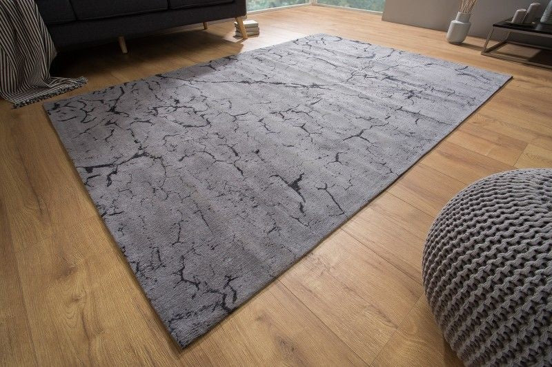 Tapis design FEU ET TERRE 240x160cm coton gris - 38756