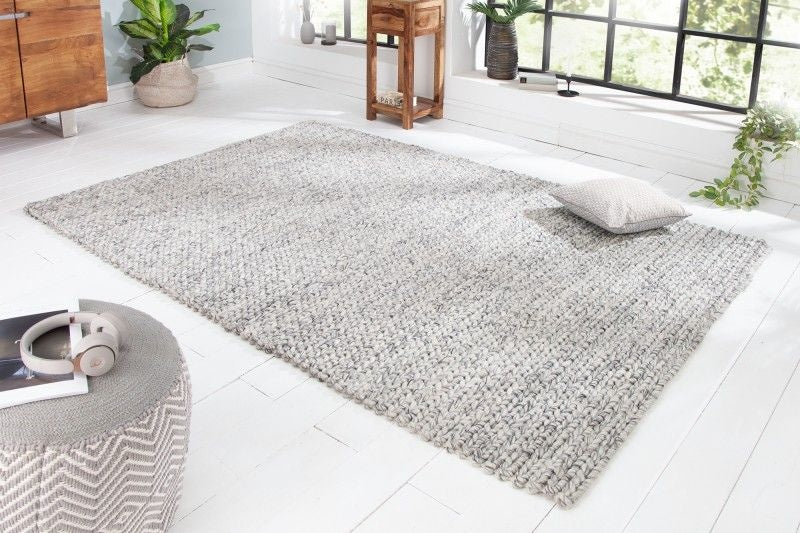 Tapis fait main INFINITY HOME 240x160cm laine grise - 41255