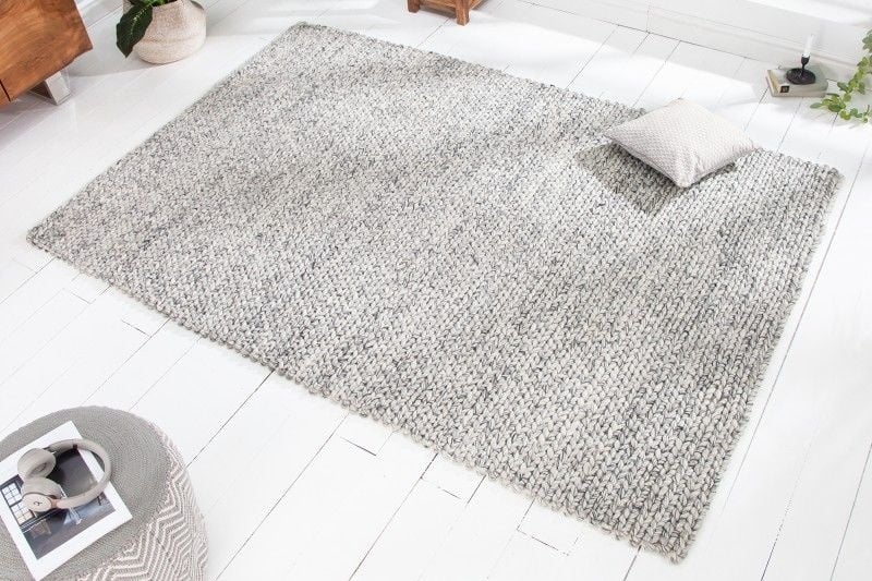 Tapis fait main INFINITY HOME 240x160cm laine grise - 41255