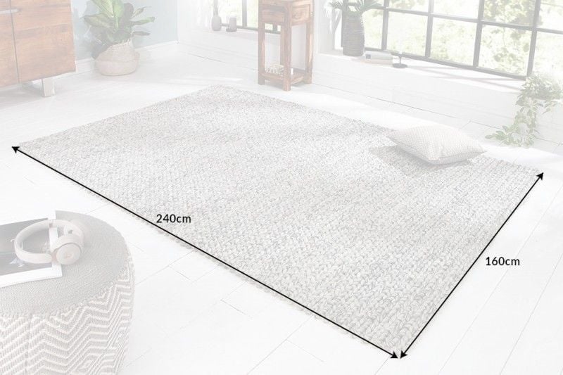 Tapis fait main INFINITY HOME 240x160cm laine grise - 41255
