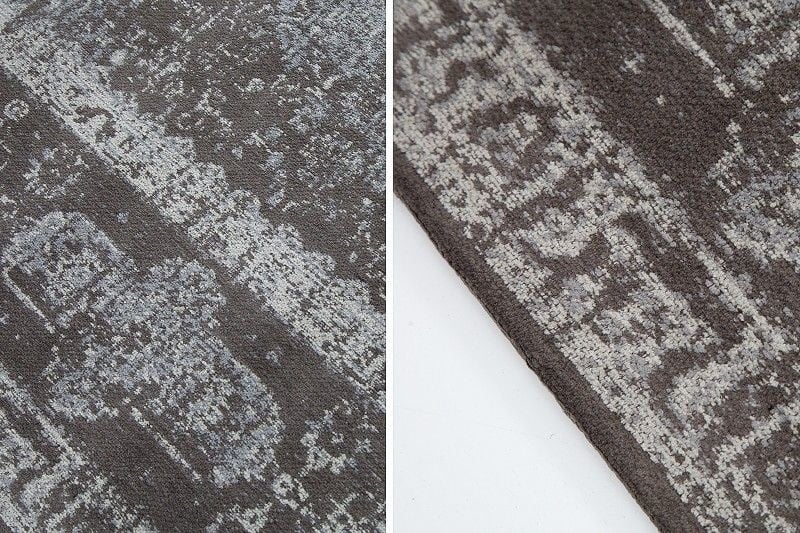 Tapis oriental coton PURE UNIQUE 240x160cm motif géométrique gris clair - 38269