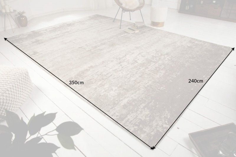 Tapis vintage en coton MODERN ART XXL 350x240cm beige-gris lavé aspect usé - 40524