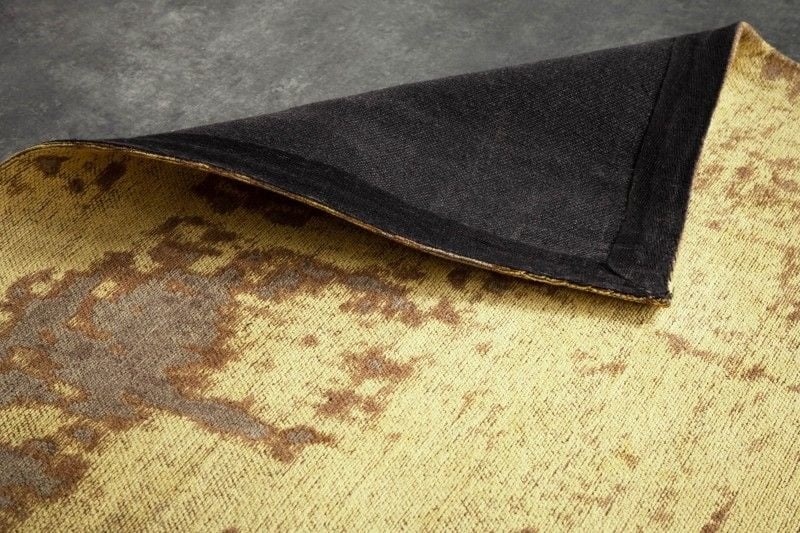 Tapis vintage en coton MODERN ART XXL 350x240cm marron rouille lavé aspect usé - 40521