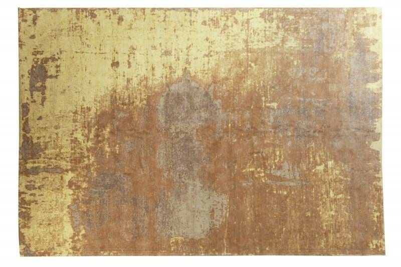 Tapis vintage en coton MODERN ART XXL 350x240cm marron rouille lavé aspect usé - 40521