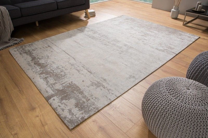 Tapis vintage en coton MODERN ART 240x160cm beige gris lavé aspect usé - 38763