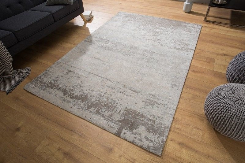 Tapis vintage en coton MODERN ART 240x160cm beige gris lavé aspect usé - 38763