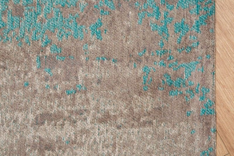 Tapis vintage en coton MODERN ART 240x160cm gris turquoise lavé aspect usé - 38762