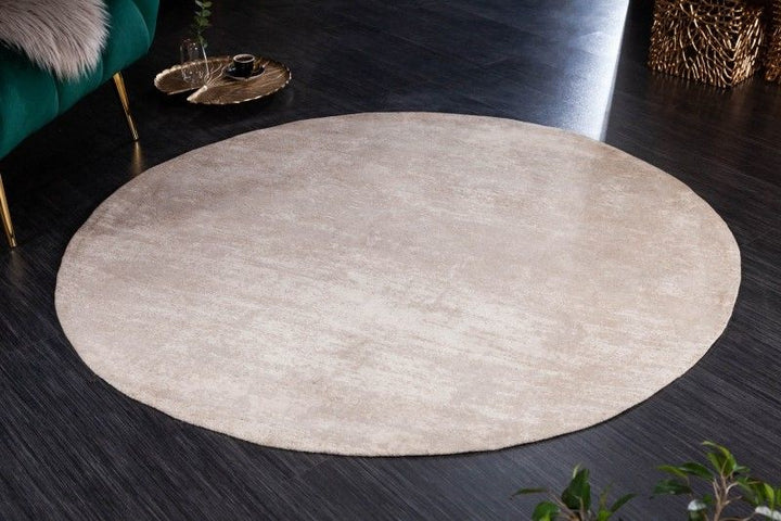 Tapis vintage MODERN ART 150cm beige lavé rond look usé - 41259