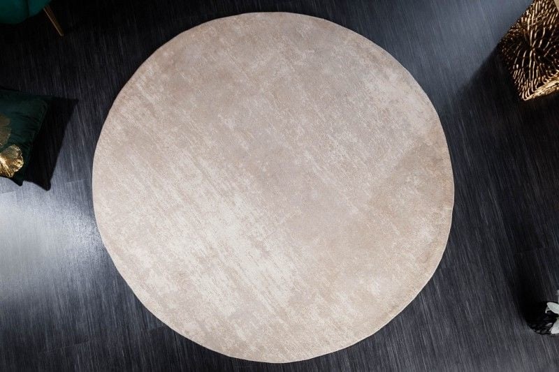 Tapis vintage MODERN ART 150cm beige lavé rond look usé - 41259
