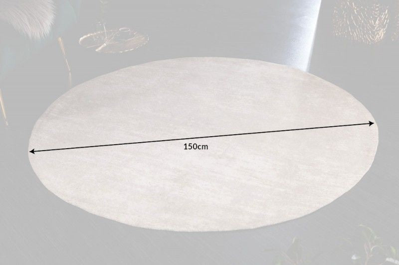 Tapis vintage MODERN ART 150cm beige lavé rond look usé - 41259