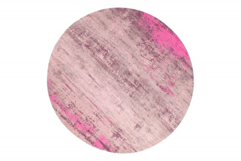 Tapis vintage MODERN ART 150cm beige rose lavé rond look usé - 41261