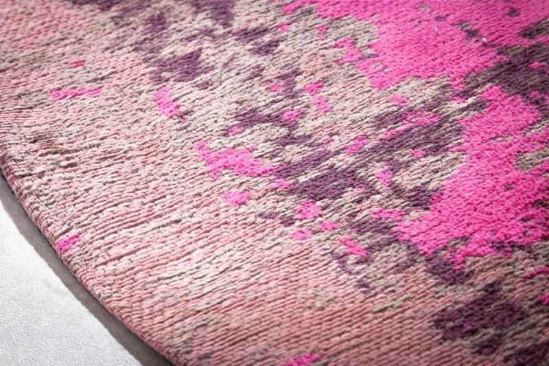 Tapis vintage MODERN ART 150cm beige rose lavé rond look usé - 41261