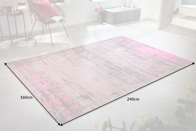 Tapis vintage MODERN ART 240x160cm rose beige lavé aspect usé - 41262