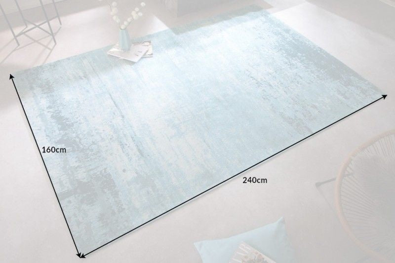 Tapis vintage MODERN ART 240x160cm turquoise beige lavé aspect usé - 41264