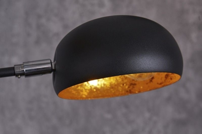 Lampe arc design FIVE LIGHTS 210cm lampadaire noir doré avec socle en marbre - 22967