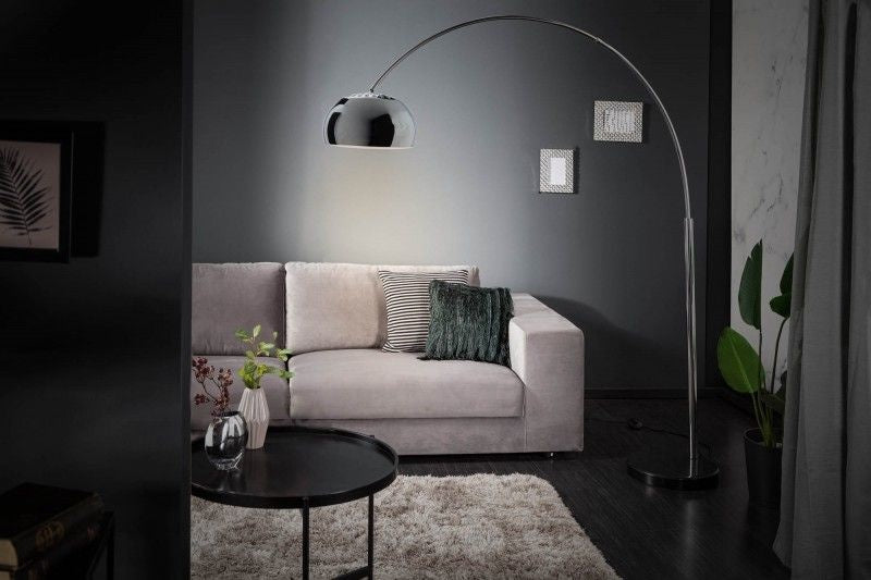 Lampe arc extensible LOUNGE DEAL 170-210cm lampadaire avec socle en marbre chromé - 21067