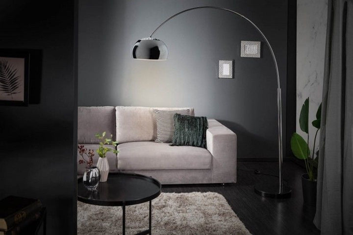 Lampe arc extensible LOUNGE DEAL 170-210cm lampadaire avec socle en marbre chromé - 21067