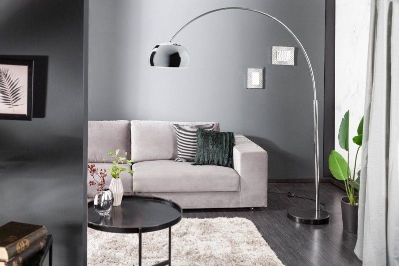 Lampe arc extensible LOUNGE DEAL 170-210cm lampadaire avec socle en marbre chromé - 21067