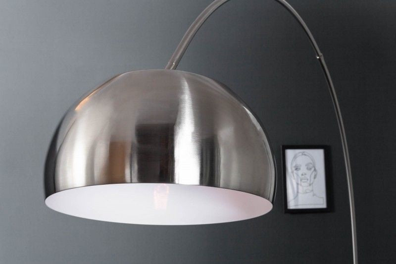 Lampe arc extensible LOUNGE DEAL 170-210cm lampadaire avec socle en marbre chrome brossé - 21068