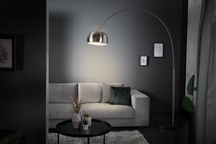 Lampe arc extensible LOUNGE DEAL 170-210cm lampadaire avec socle en marbre chrome brossé - 21068