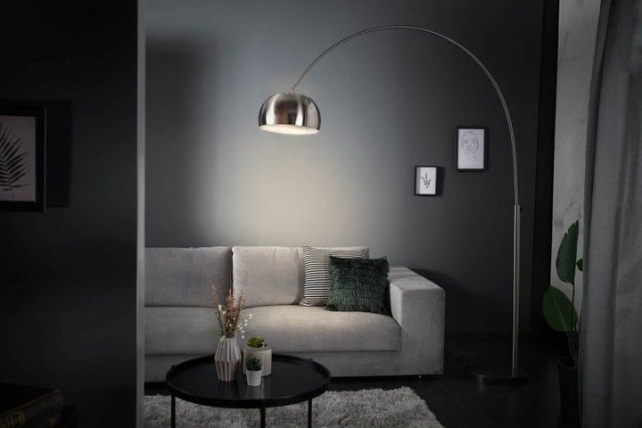 Lampe arc extensible LOUNGE DEAL 170-210cm lampadaire avec socle en marbre chrome brossé - 21068