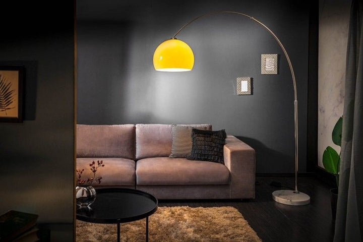 Lampe arc extensible LOUNGE DEAL 175-205cm lampadaire avec socle en marbre orange - 20747