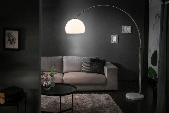 Lampe arc extensible LOUNGE DEAL 175-205cm lampadaire avec socle en marbre blanc - 19694