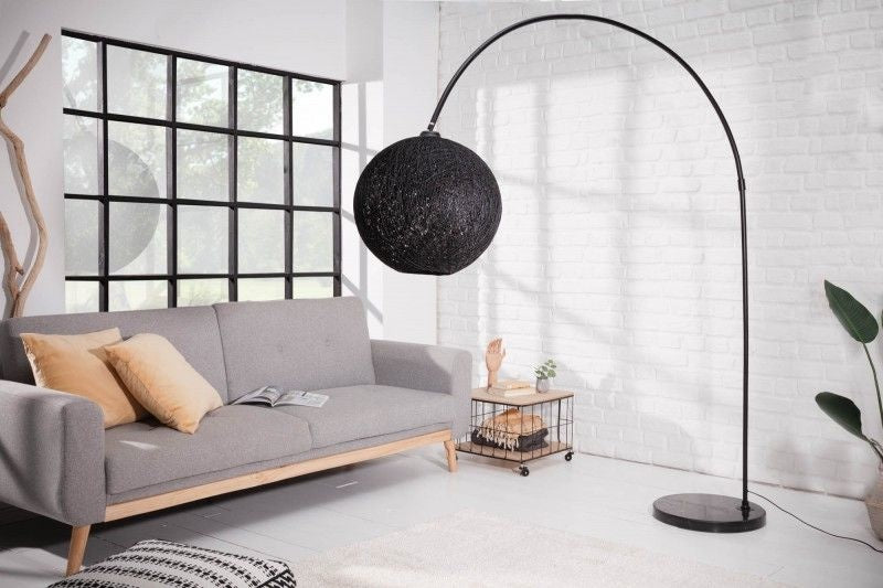Lampadaire filigrane COCOONING 220cm lampe boule noire - 40686