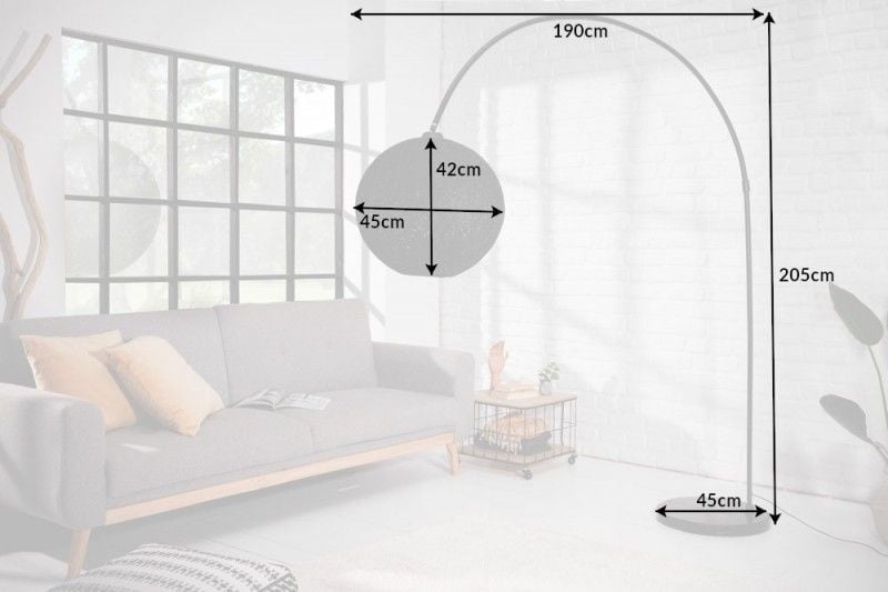 Lampadaire filigrane COCOONING 220cm lampe boule noire - 40686