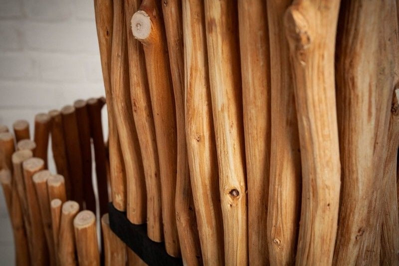 Lampadaire fait main EUPHORIA 154cm en bois de longane avec quatre abat-jour - 40504