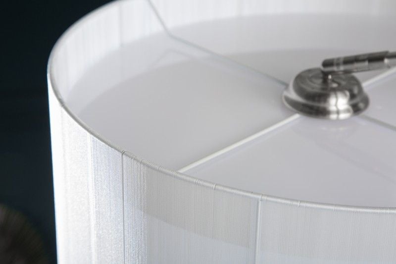 Lampe arc design EXTENSO 230cm lampadaire blanc socle marbre blanc - 20140