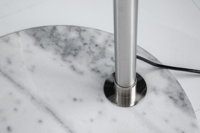 Lampe arc design EXTENSO 230cm lampadaire blanc socle marbre blanc - 20140