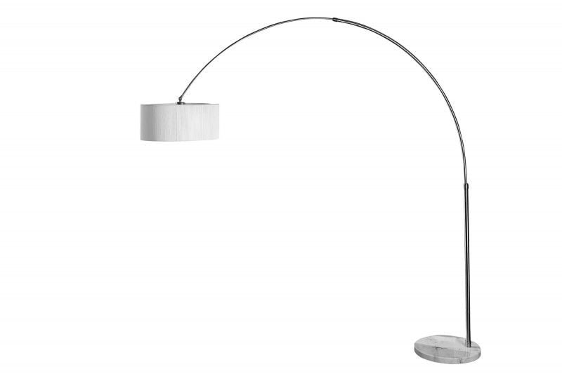 Lampe arc design EXTENSO 230cm lampadaire blanc socle marbre blanc - 20140