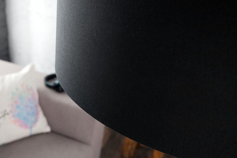 Lampe arc extensible LOUNGE DEAL Lampadaire 170-200cm abat-jour en lin noir - 35399