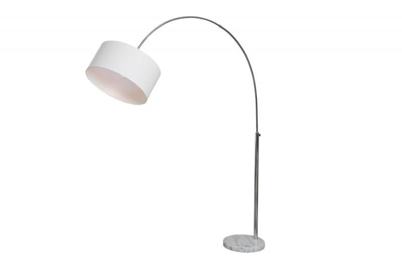 Lampe arc extensible LOUNGE DEAL Lampadaire 170-200cm abat-jour en lin blanc - 35596