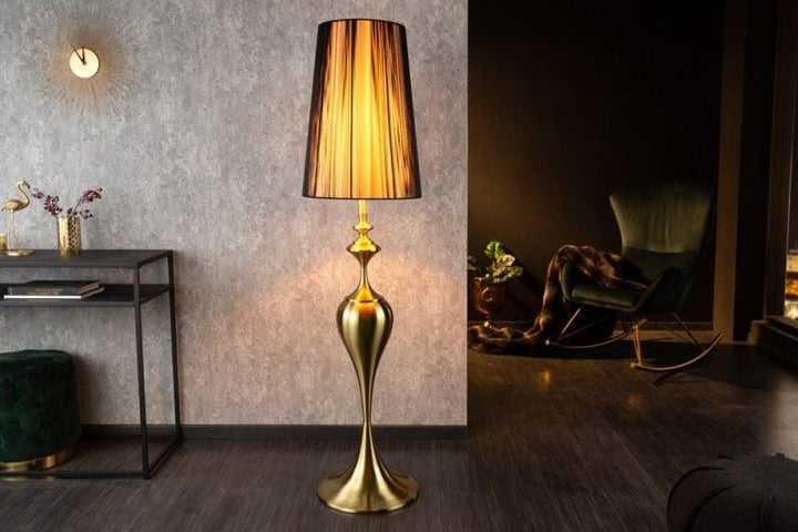 Lampadaire baroque LUCIE 160cm lampadaire brossé or noir - 41526