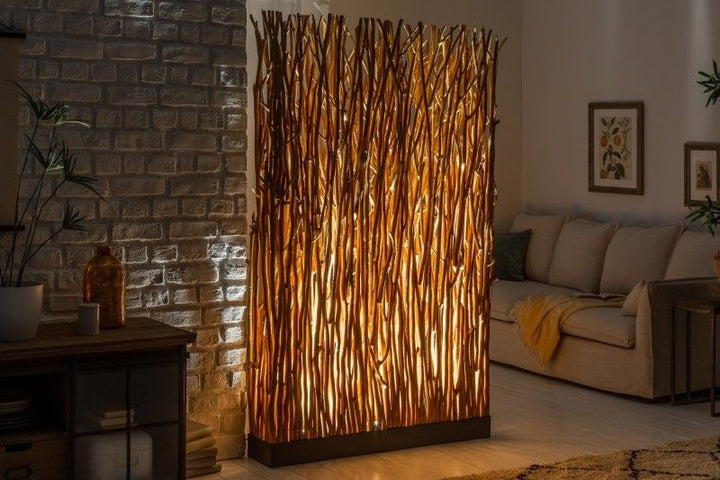 Lampadaire fait main NATURAL PARAVENT 180cm longane cloison en bois - 40505