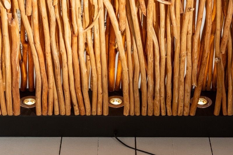 Lampadaire fait main NATURAL PARAVENT 180cm longane cloison en bois - 40505