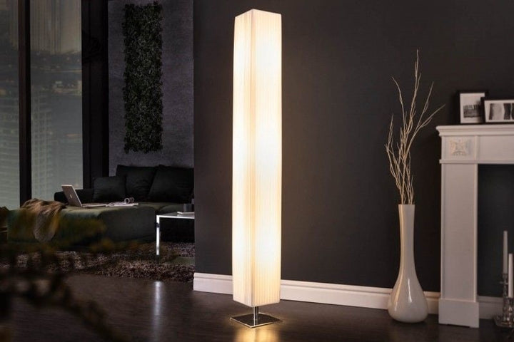 Lampadaire design moderne PARIS 160cm abat-jour plissé blanc - 8159